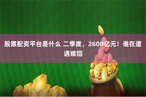 股票配资平台是什么 二季度，2600亿元！谁在遭遇赎回